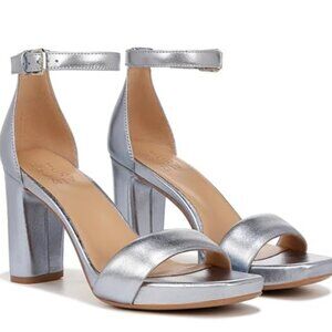 Naturalizer Joy Dress Ankle Strap Dress Sandals - Light Blue Metallic Leather, 8